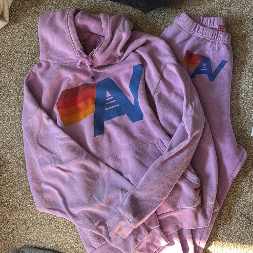 Aviator Nation Lavender Hoodie and pants set
